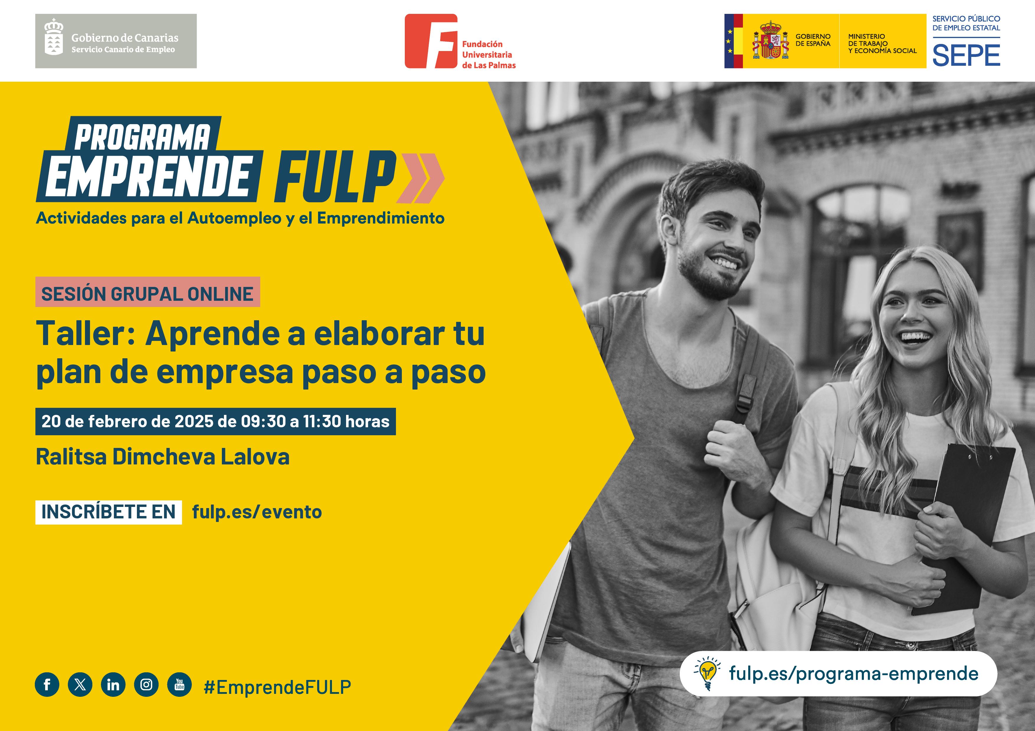 Taller: Aprende a elaborar tu plan de empresa paso a paso Taller: Aprende a elaborar tu plan de empresa paso a paso
